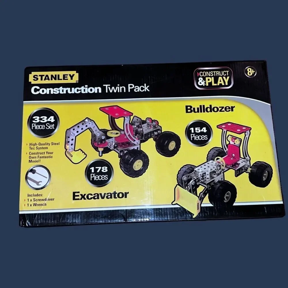 NEW Stanley construction twin pack set - construct and play - 334 piece set
